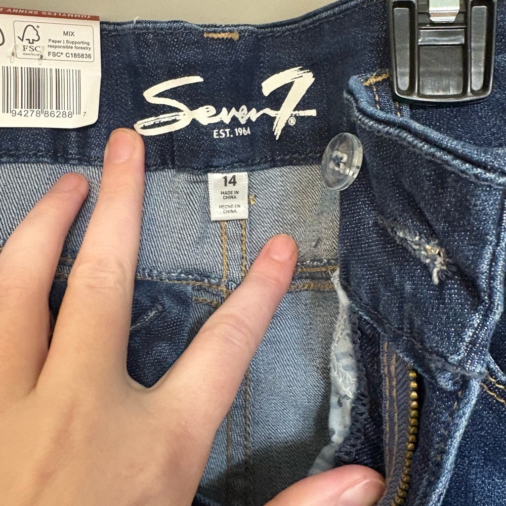 Seven7 Dark Blue Women's Skinny Jeans - Picture 3 of 5